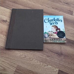 Brown Hardcover Book and Charlotte's Web Paperback